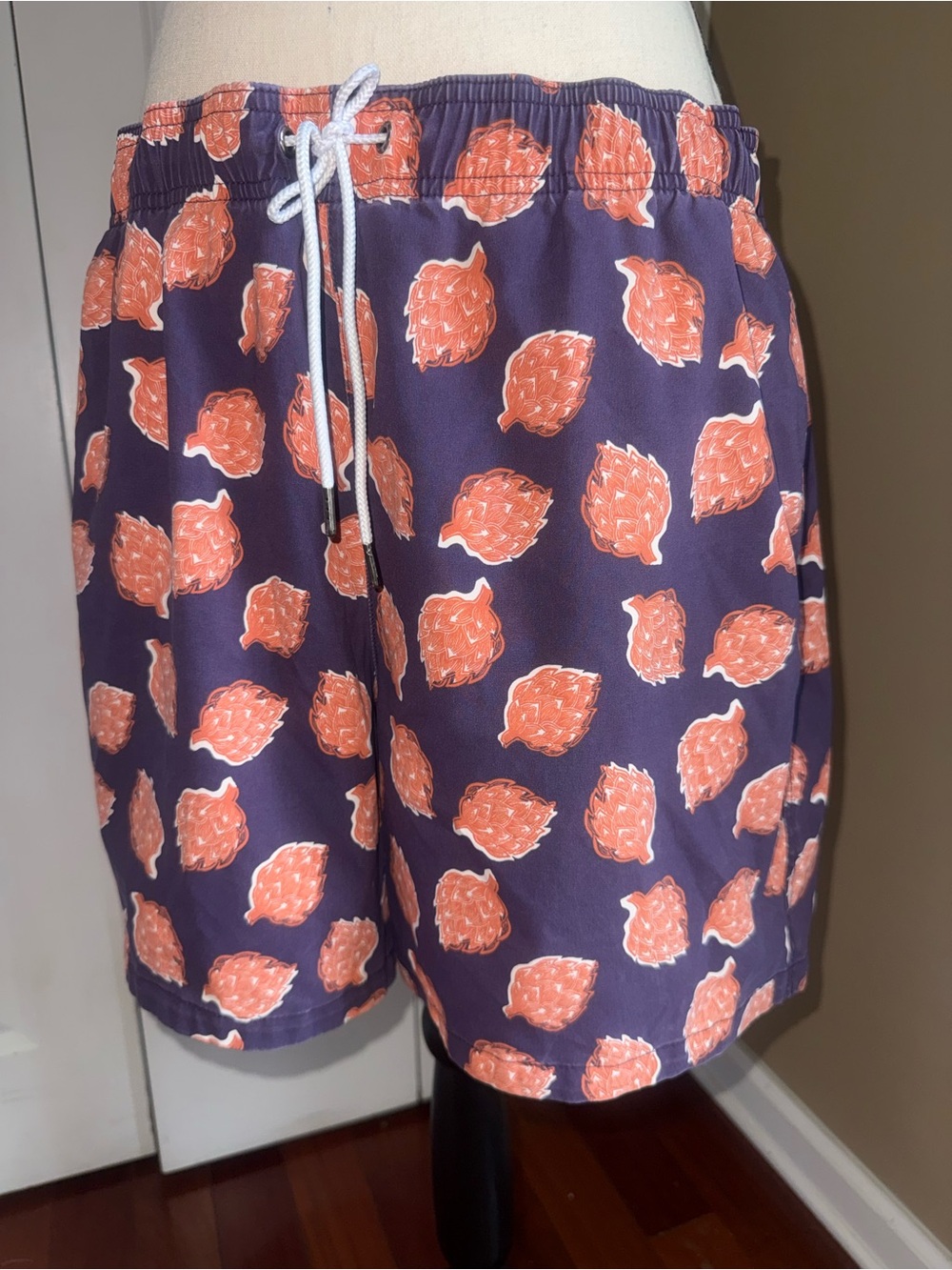 Men's Abercrombie Swim Trunks with Coral Leaf Print
